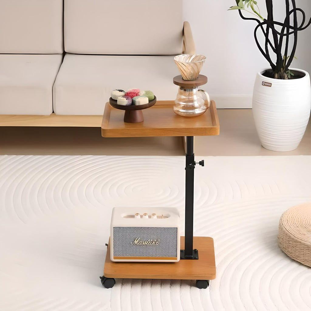 Adjustable Rolling Cart Multi-Purpose Table Tray