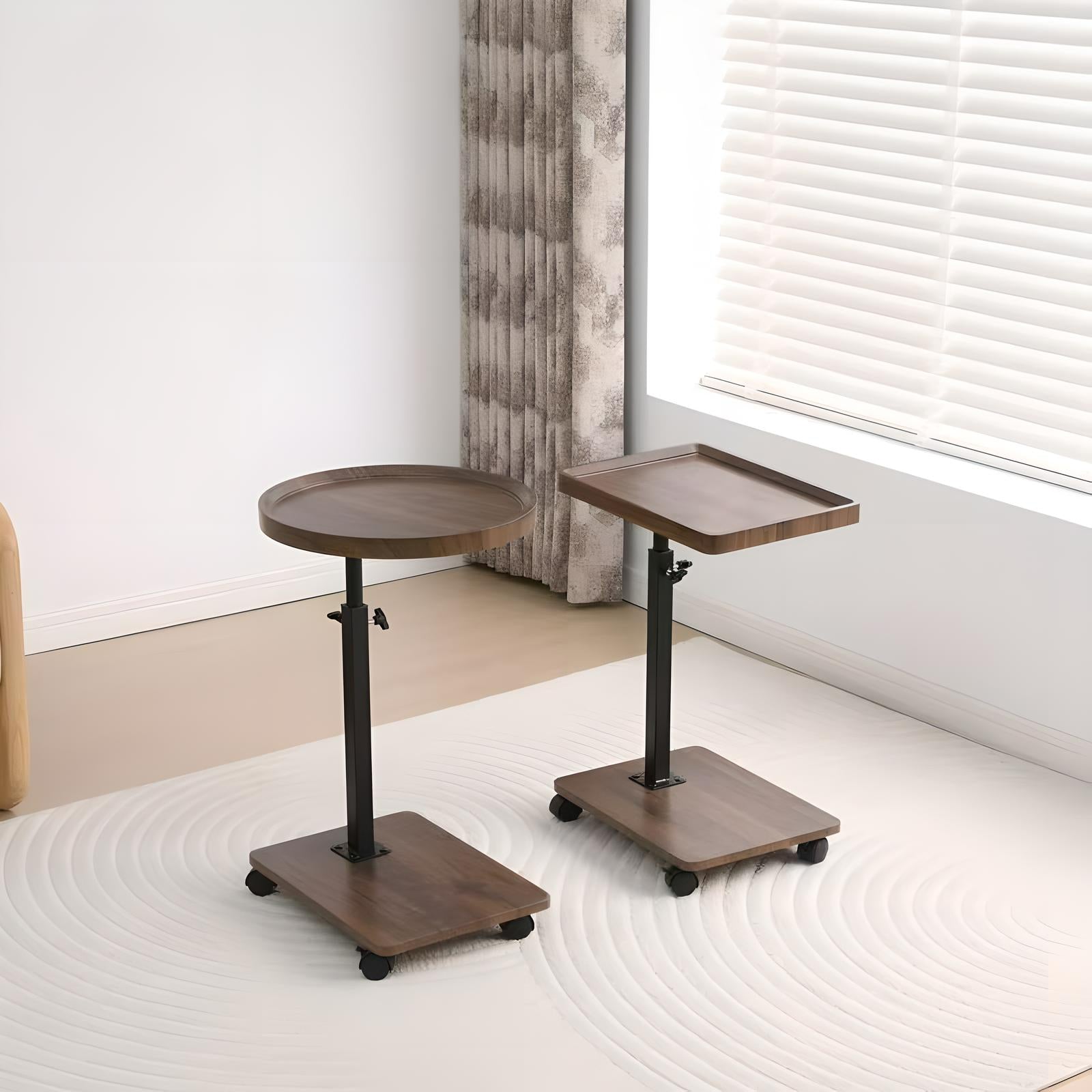 Adjustable Rolling Cart Multi-Purpose Table Tray