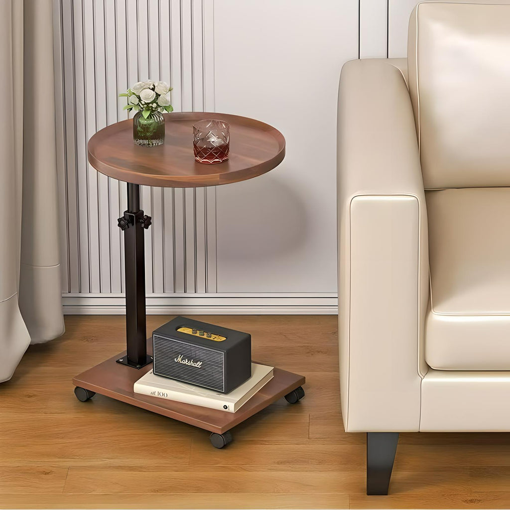 Adjustable Rolling Cart Multi-Purpose Table Tray
