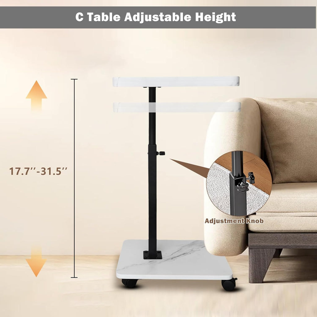 Adjustable Rolling Cart Multi-Purpose Table Tray