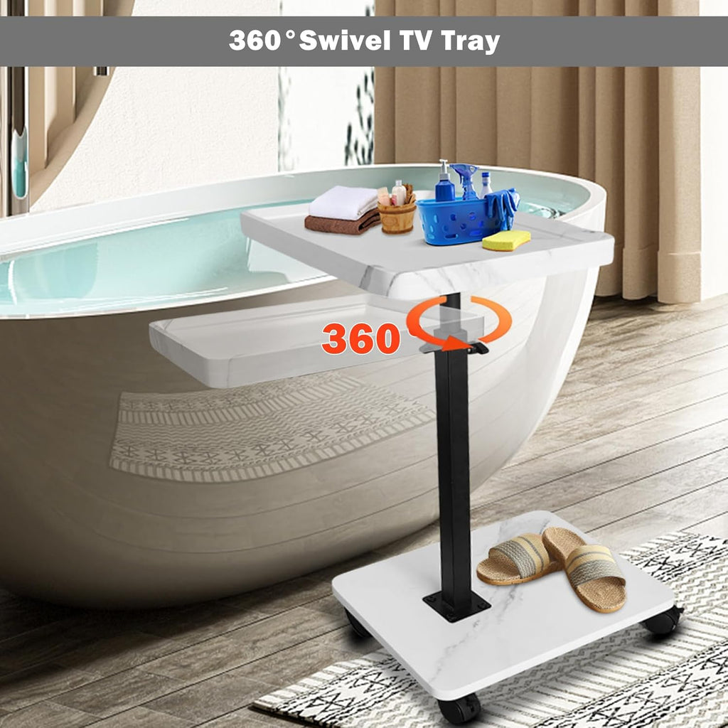 Adjustable Rolling Cart Multi-Purpose Table Tray