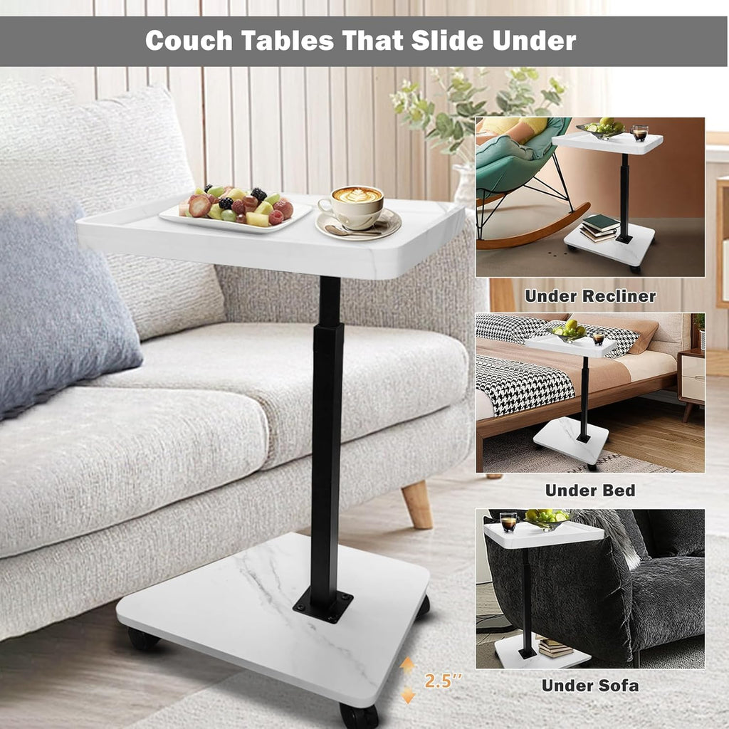 Adjustable Rolling Cart Multi-Purpose Table Tray