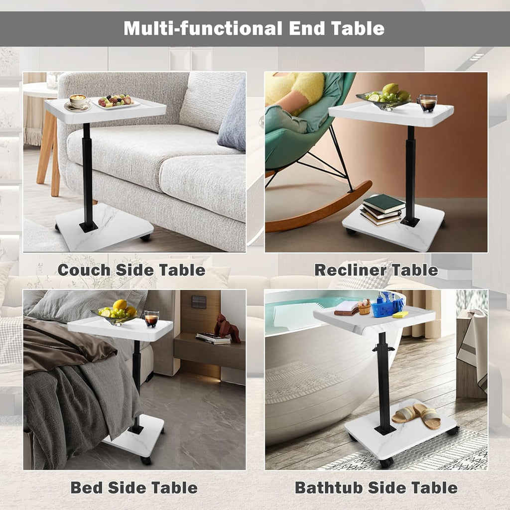 Adjustable Rolling Cart Multi-Purpose Table Tray