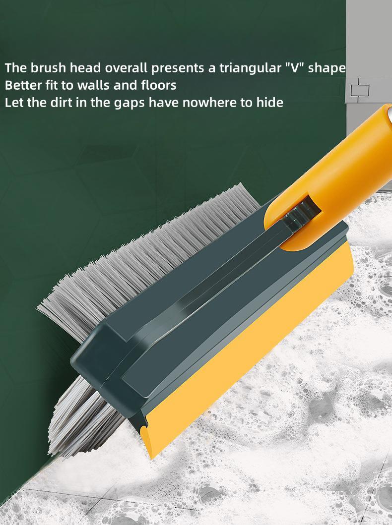 3 In 1 Cleaning Rotating Brush For Multi-Room With Long Handle and Crevice Brush