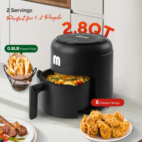 2.8QT Digital Air Fryer, Space-Saving Mini Personal Air Fryers, Nonstick Basket for Dishwasher-Safe, Fast Cooking