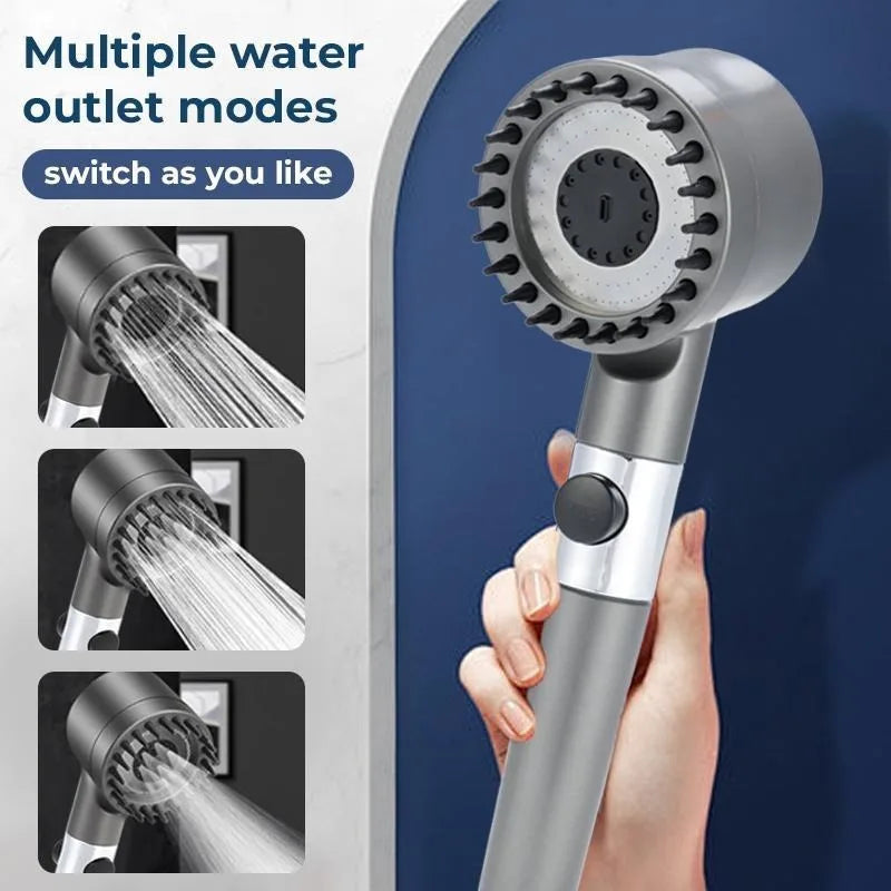 High Pressure 5 Filters(Included) Shower Head with Handheld 3 Spray Modes Anti Clog Nozzles and Detachable Hose