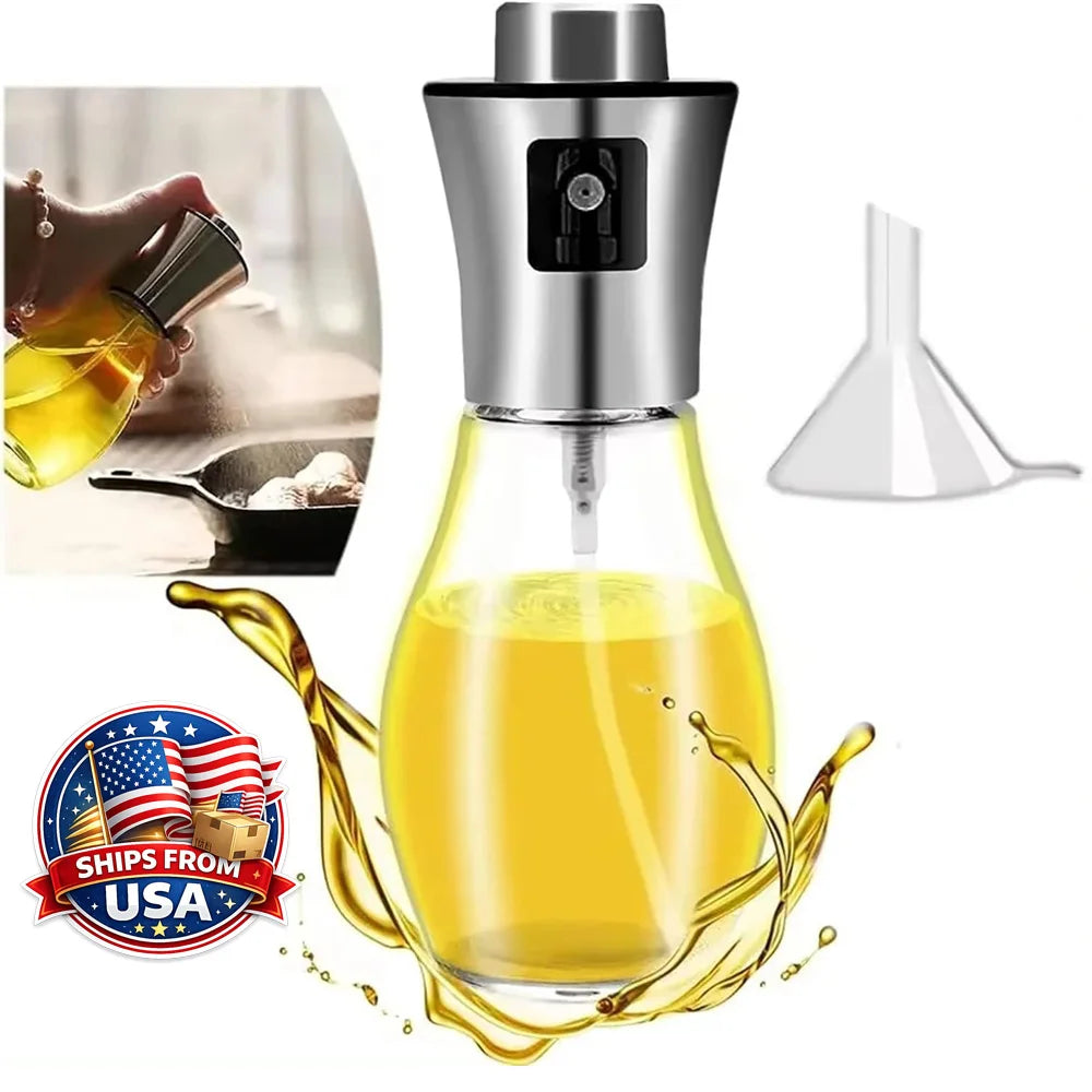 Cooking Oil Spray Bottle Fine Mist Sprayer For Your Favorite Cooking or Salad Oil With Stainless Steel Dispenser