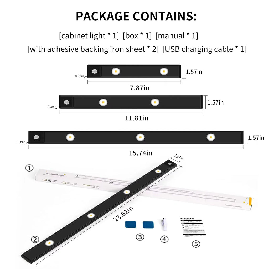 LED Ultra Thin Motion Sensor Night Light Wireless 3Color Dimmable For Multi-Rooms