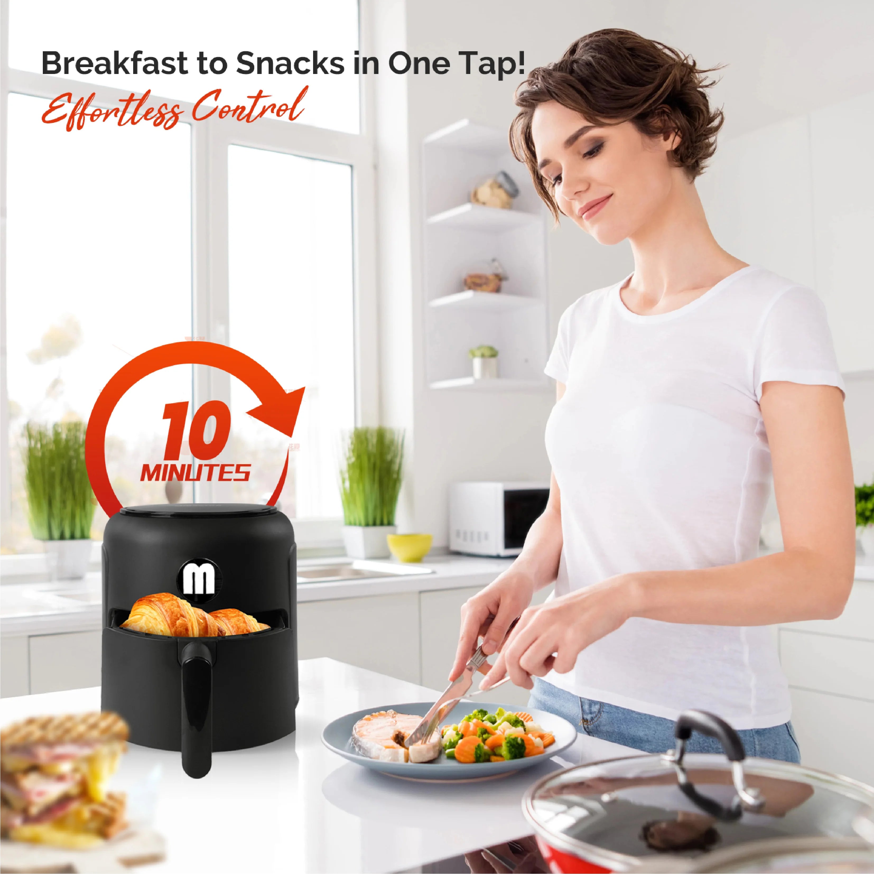 2.8QT Digital Air Fryer, Space-Saving Mini Personal Air Fryers, Nonstick Basket for Dishwasher-Safe, Fast Cooking