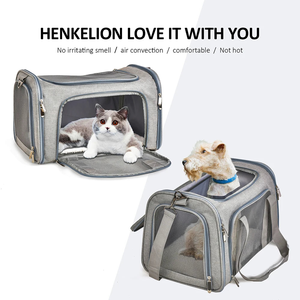 Soft Side Pet Backpack Travel Bag Carrier For Small Pets