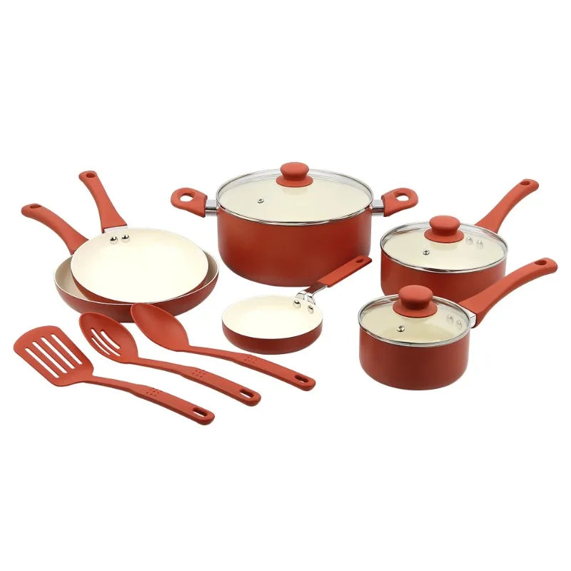 Mainstays Classic Collection 12 Piece Nonstick Aluminum Alloy Cookware Set Blue