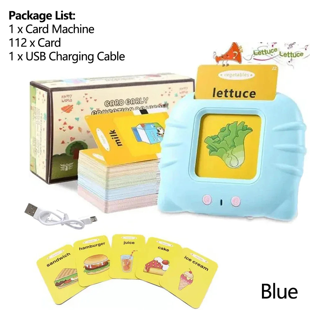 Early Education Flash Card Learning Toys Talking Flashcards for Kids Preschool English Electronic Audio Book Machine