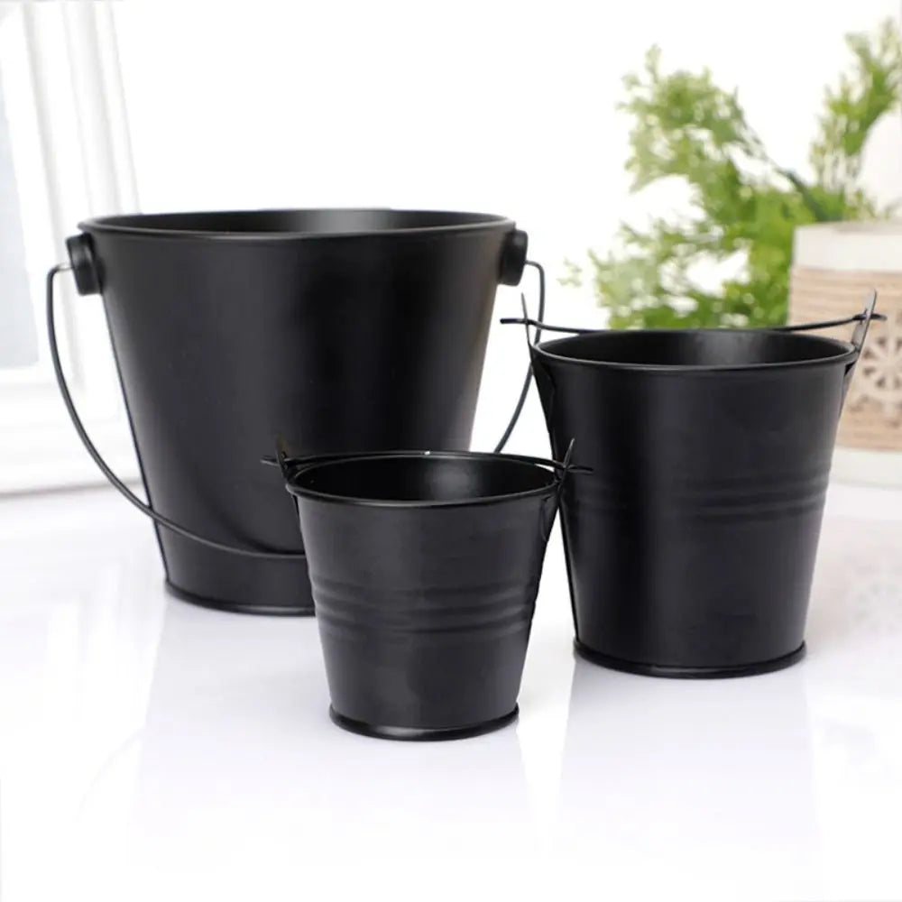 Wrought Decorative Iron Flower Pot With Hook for Also Hanging