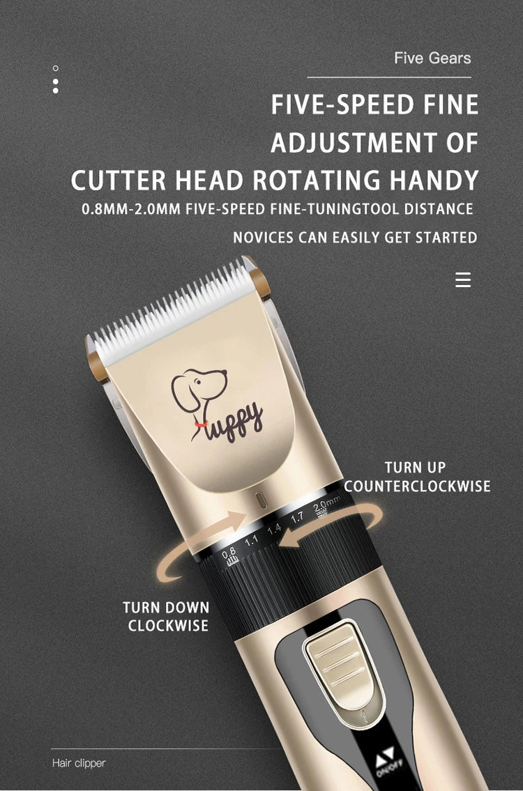 Electric Pet Hair Clipper and Hair Trimmer Set For Pet Grooming With an Electric Shaver Ceramic Blade with USB Charging
