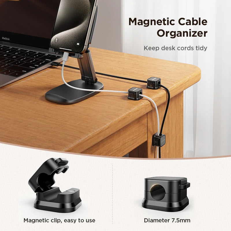 Smooth Adjustable Magnetic Cable Clips for Cord Holder and Wire Cable Keeper Organizer