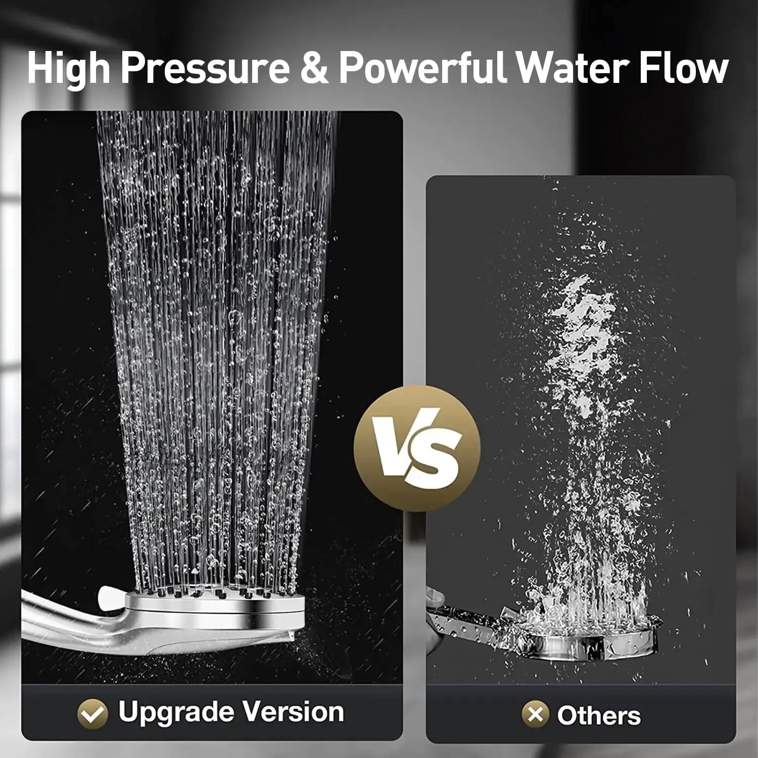 Handheld Shower Head with High Pressure 10 Modes with 59" Stainless Steel Hose and Adjustable Holder