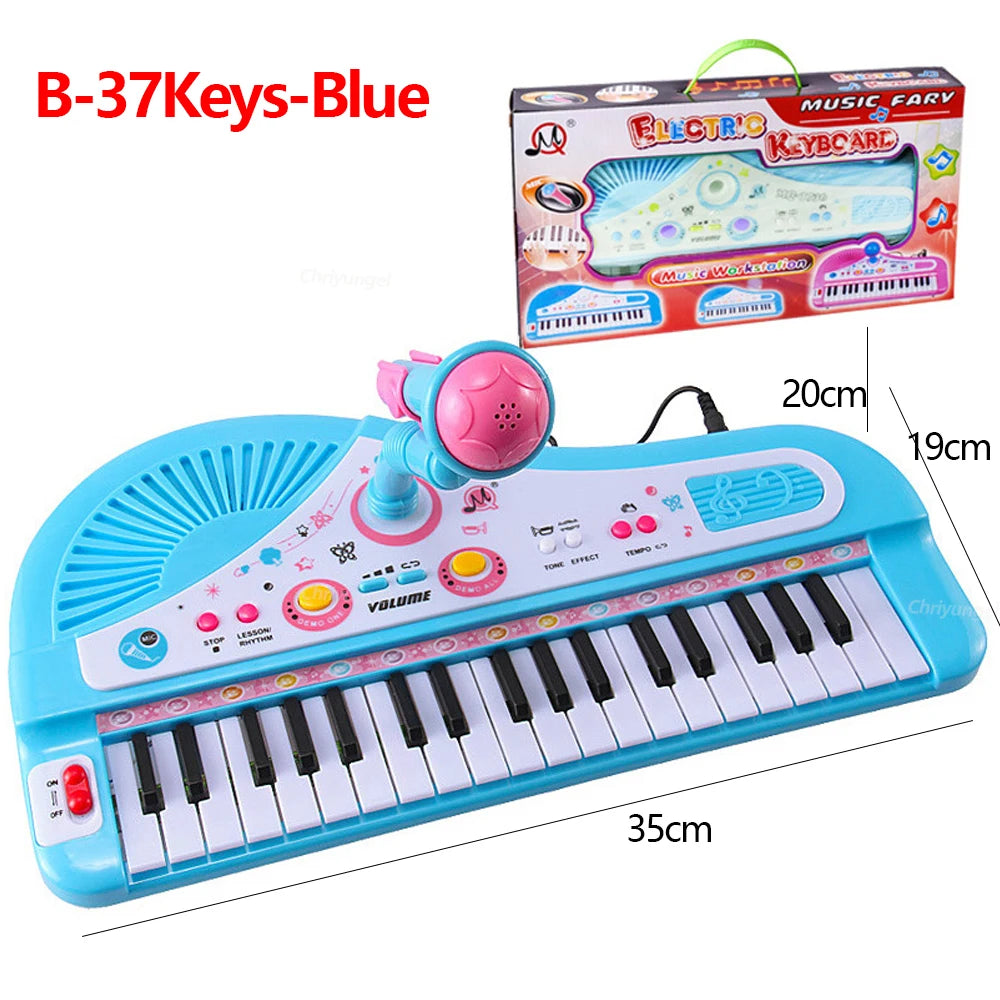 37 Keys Kids Musical Electronic Piano Organ Keyboard with Microphone And an Educational Toy