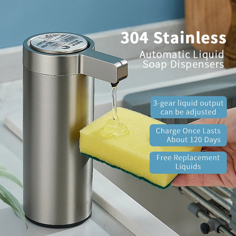 Kitchen Soap and/or Hand Sanitizer Automatic Sensor With Smart Electric Dispenser 304 Stainless Steel