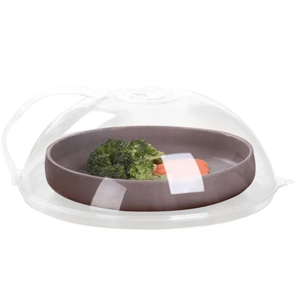 Microwave Food Splash Guard High Temperature Resistant Food Heating Cover with Steam Vent and Handle With Transparent Plate Cover - Lovies Kitchenwares