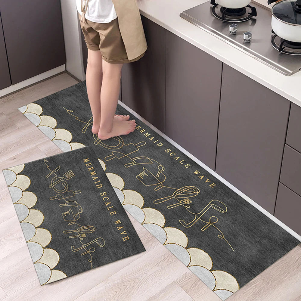 Kitchen Floor Mat Soft Washable Anti-Slip Carpet