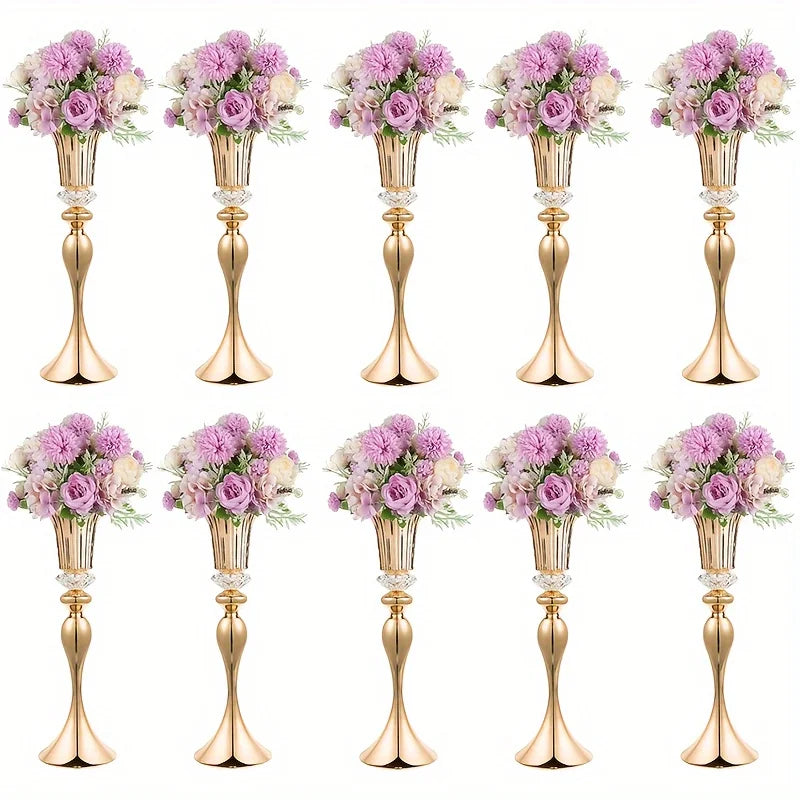 Set of 2 or 10-22Inch Flower Stands Tall Metal Multi-Purpose Centerpiece Decorative Vases