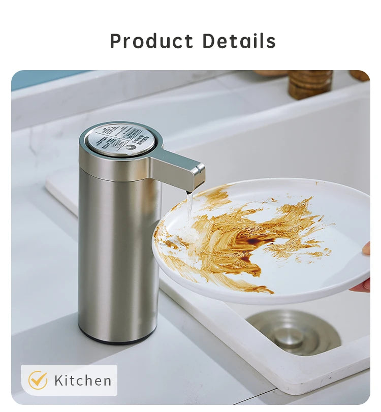 Kitchen Soap and/or Hand Sanitizer Automatic Sensor With Smart Electric Dispenser 304 Stainless Steel
