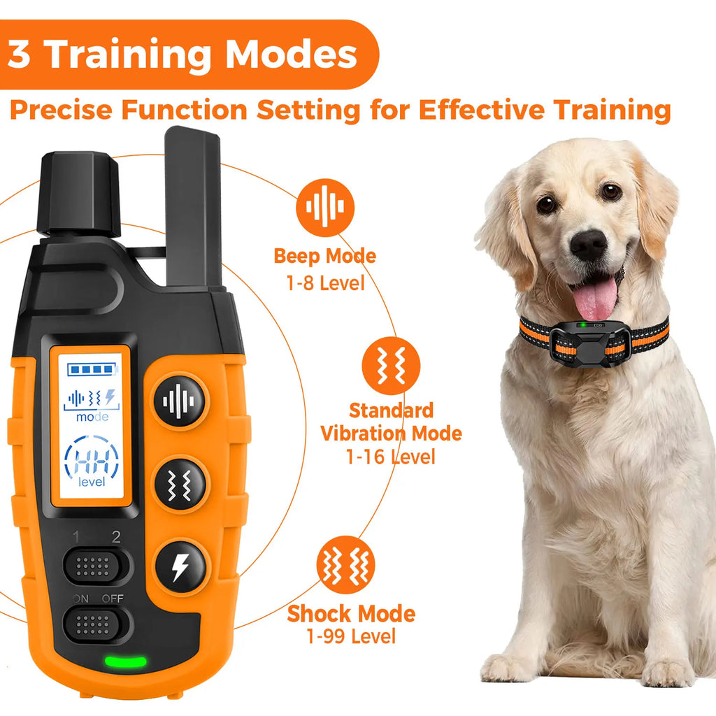 3300Ft Electric Remote Control Dog Training Collar Waterproof Pet Behavior For 5-120lbs Puppy With Shock Vibration
