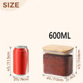 Rectangle Clear Storage Jars with Bamboo Lids Multi-Food Pantry Organizer Containers - Lovies Kitchenwares