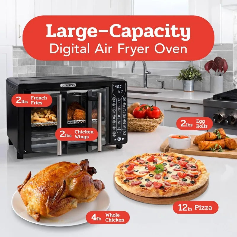 Toaster Oven Air Fryer Combo 17 cooking presets 1700W French door digital air fryer oven 24L capacity