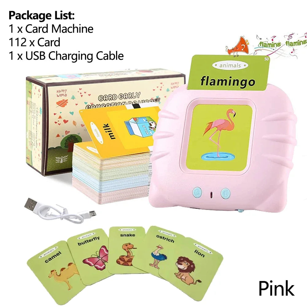 Early Education Flash Card Learning Toys Talking Flashcards for Kids Preschool English Electronic Audio Book Machine