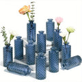 Small Diamond Bud Mini Flower Centerpiece Decorative Glass Vase Set Of 12