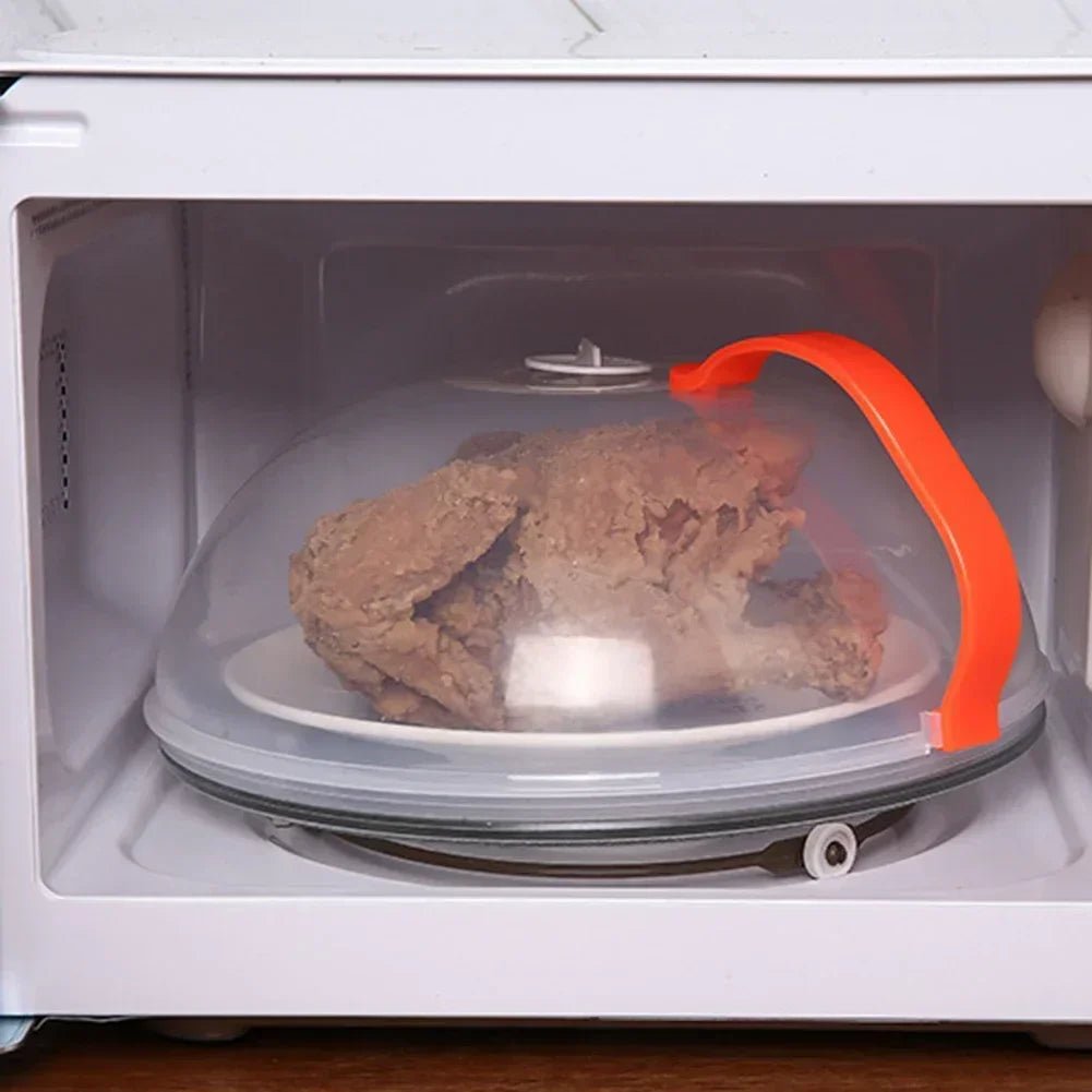 Microwave Food Splash Guard High Temperature Resistant Food Heating Cover with Steam Vent and Handle With Transparent Plate Cover - Lovies Kitchenwares
