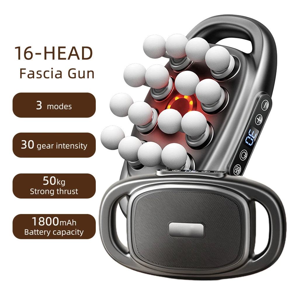 16-Head Fascia High-Frequency Vibration Body Massager For Back, Waist, Neck, and Shoulders