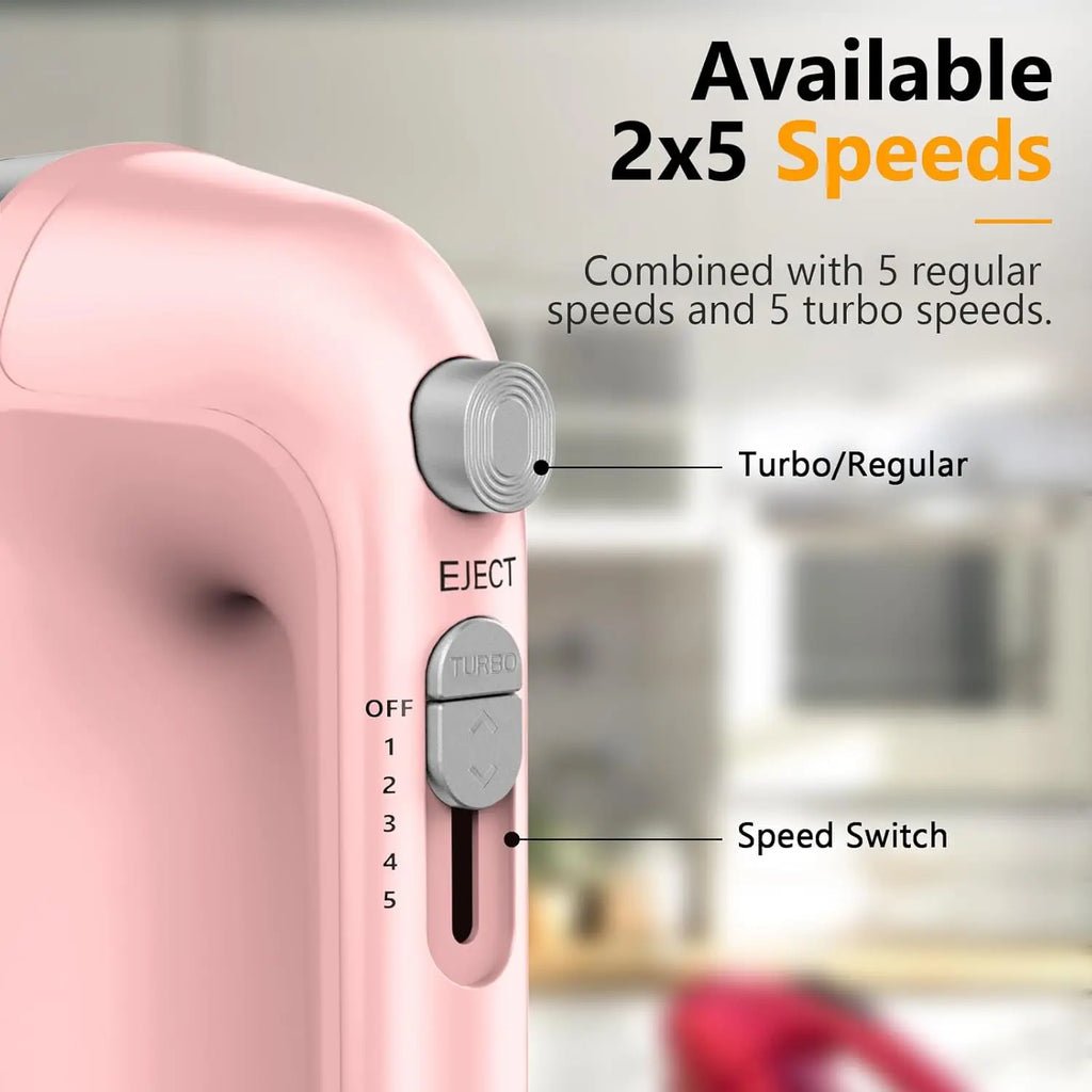 450W Electric Hand Mixer with Scale Cup, Turbo Boost & 5 Speeds