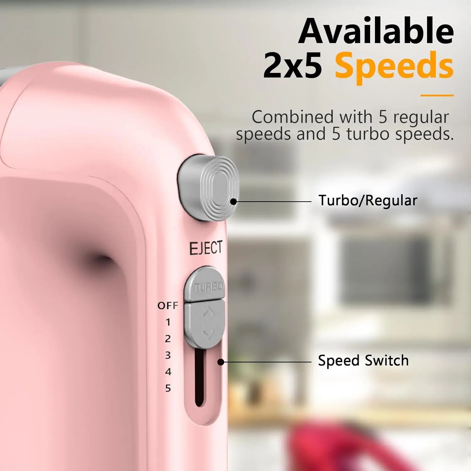 450W Electric Hand Mixer with Scale Cup, Turbo Boost & 5 Speeds