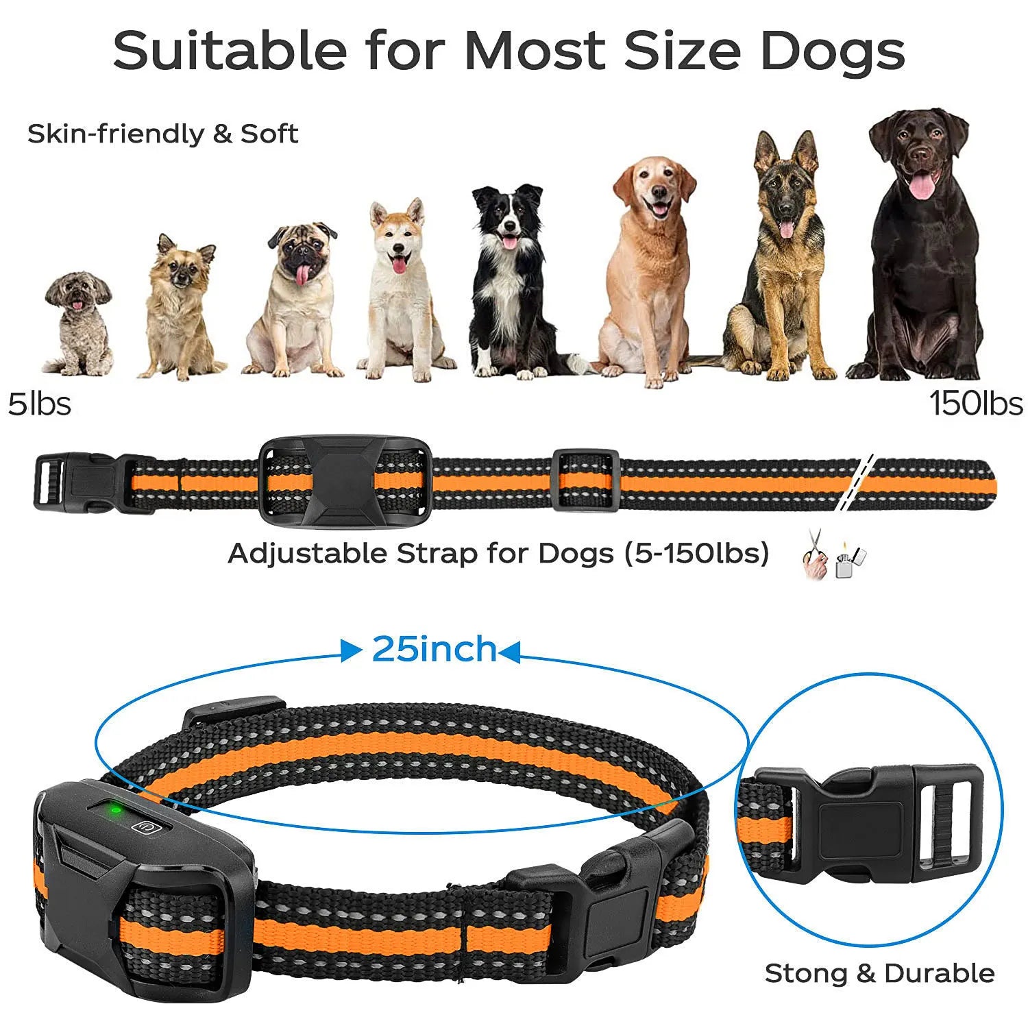 3300Ft Electric Remote Control Dog Training Collar Waterproof Pet Behavior For 5-120lbs Puppy With Shock Vibration