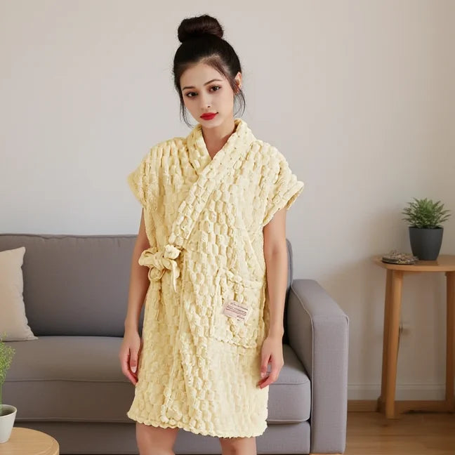 Golden Turtle Velvet Bathrobe Comfortable, Skin friendly, Absorbent, Quick Bathing Towel