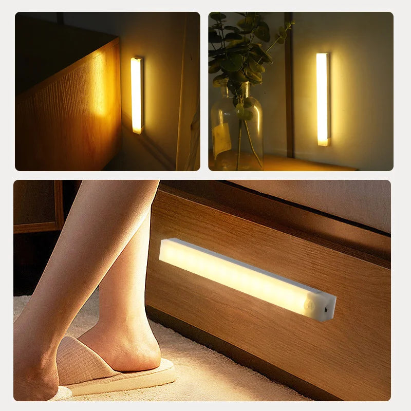 Rechargeable Magnetic Motion Sensor LED Bar Light Induction Portable Cordless Night Light