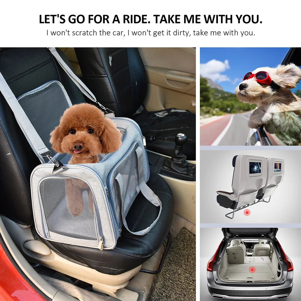 Soft Side Pet Backpack Travel Bag Carrier For Small Pets