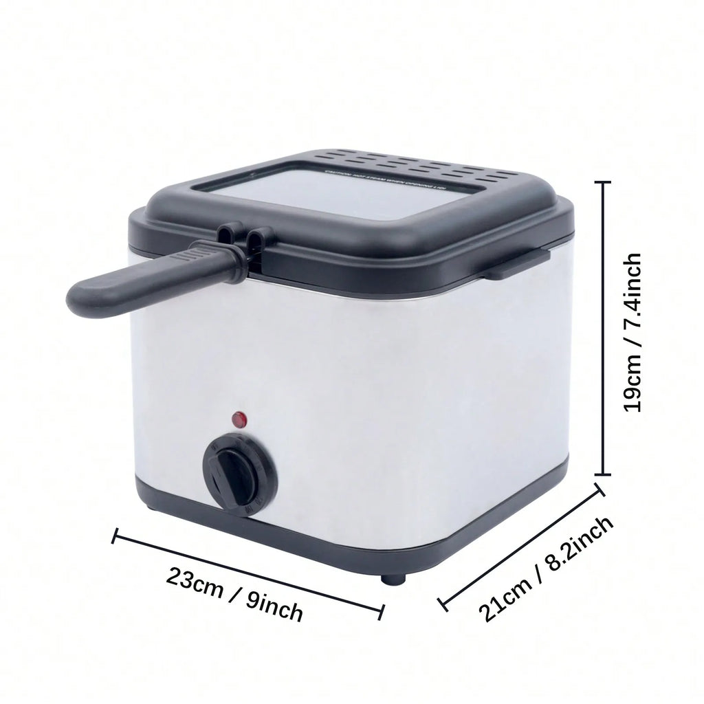 110V Electric Deep Fryer With Basket Small Fryer Stainless Steel Fryer 1KW 2.5L