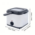 110V Electric Deep Fryer With Basket Small Fryer Stainless Steel Fryer 1KW 2.5L