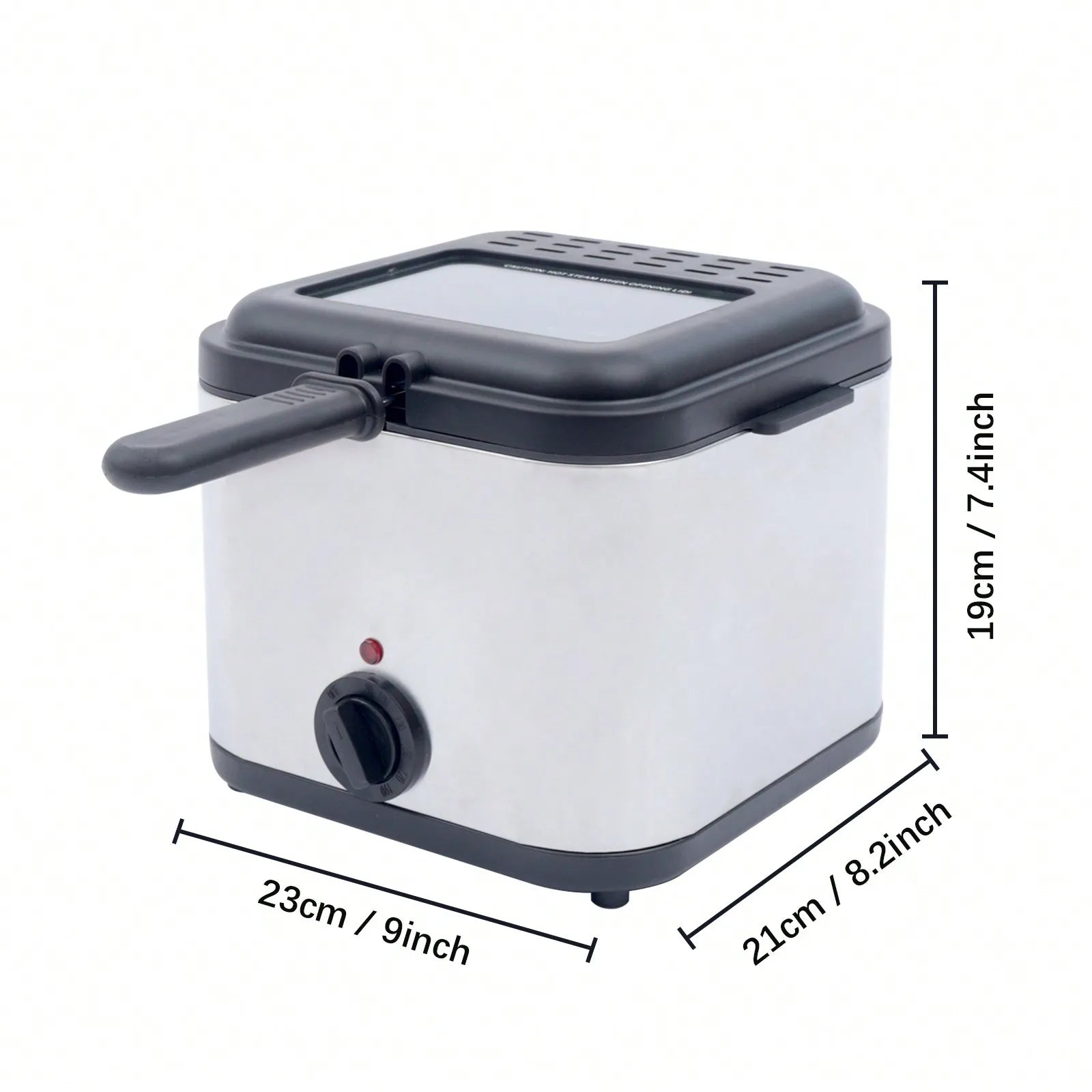 110V Electric Deep Fryer With Basket Small Fryer Stainless Steel Fryer 1KW 2.5L