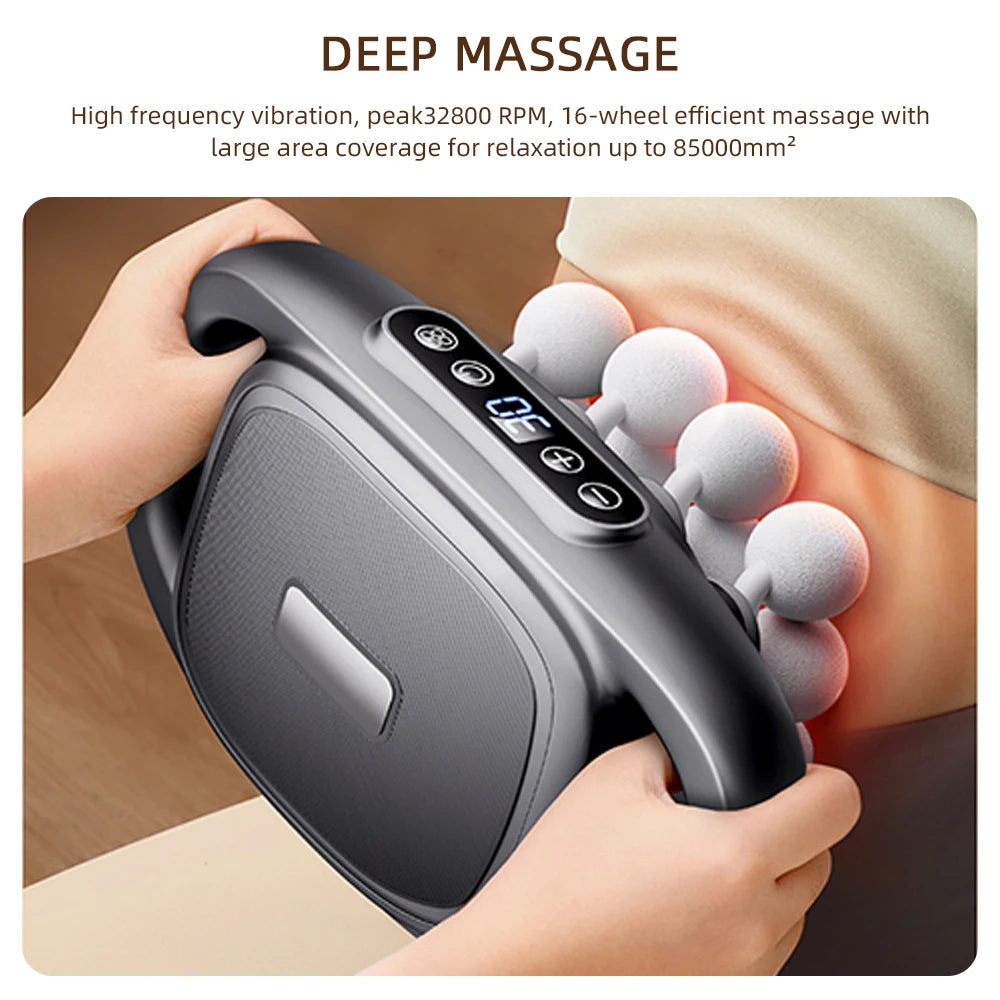 16-Head Fascia High-Frequency Vibration Body Massager For Back, Waist, Neck, and Shoulders