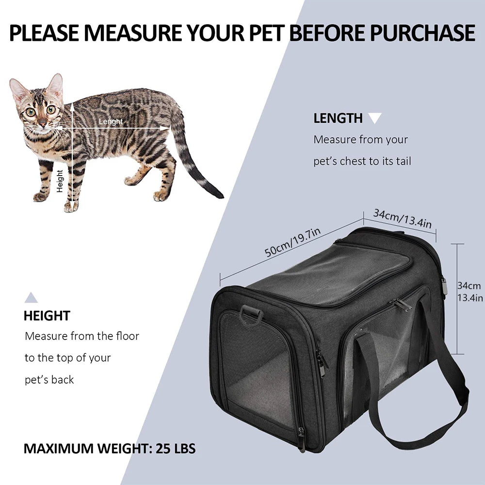 Soft Side Pet Backpack Travel Bag Carrier For Small Pets