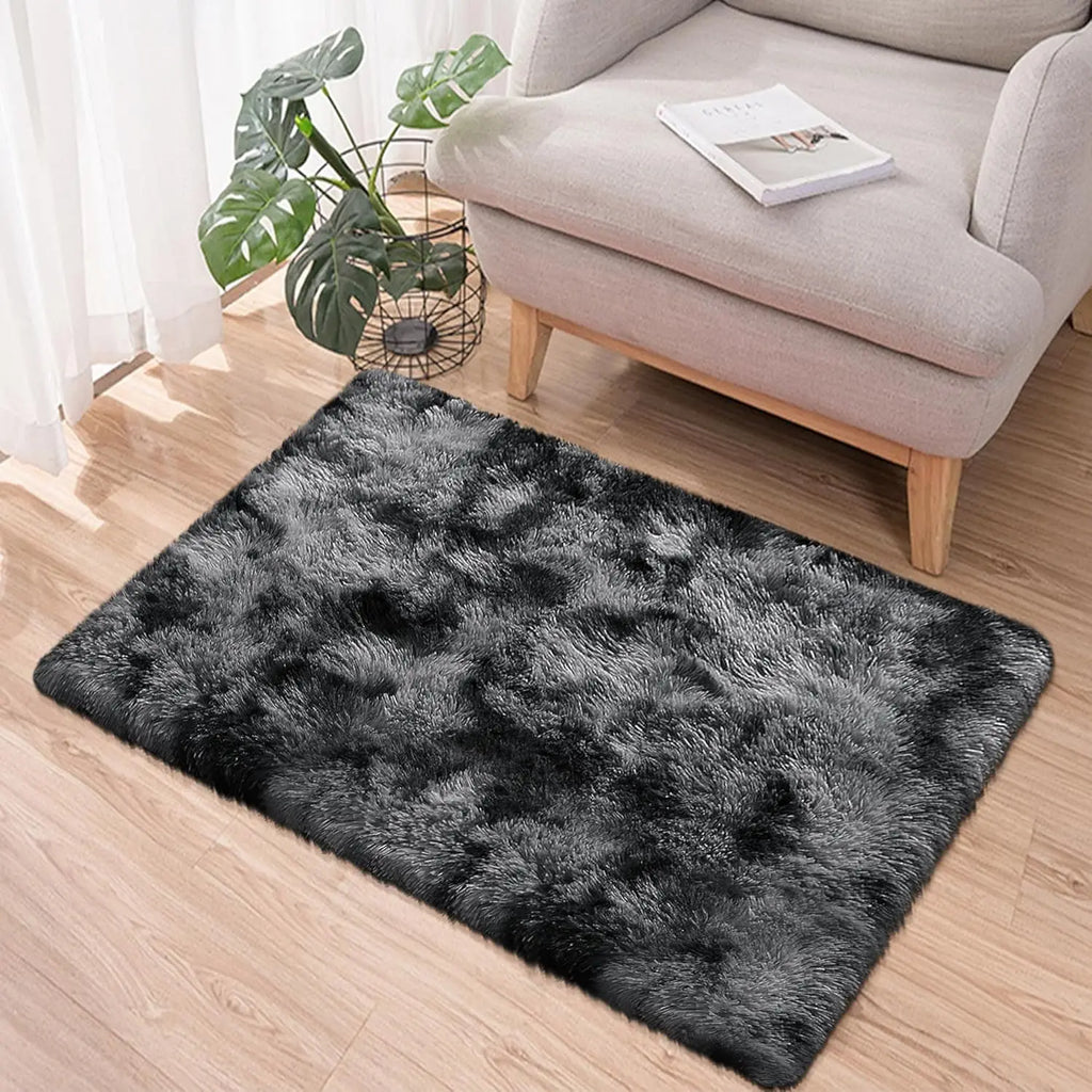 Silk Wool Rugs Multi-Room Tie-Dye Non-Slip Washable Carpet Mats
