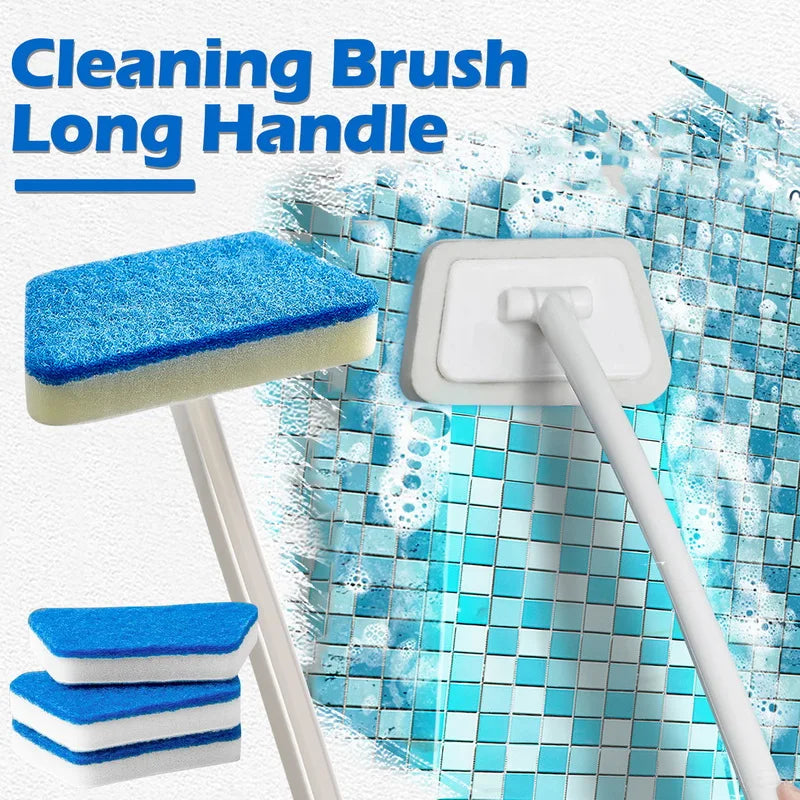 Bathroom Sponge Cleaning Brush Multi-Functional Tool With Long Removable Handle