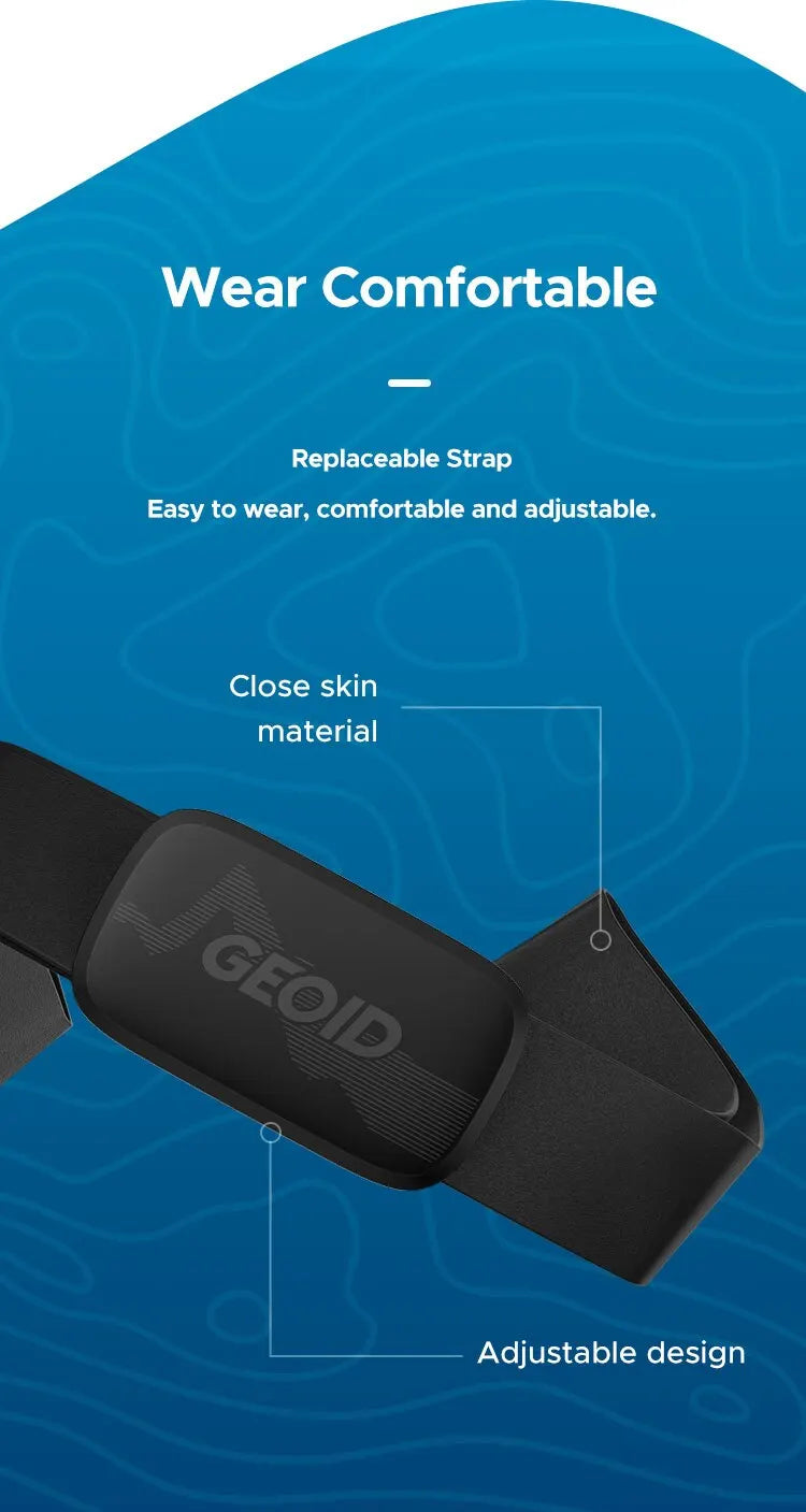 Heart Rate Monitor Fitness Equipment And Bluetooth Heart Rate Sensor with Chest Strap Tracking LED Light