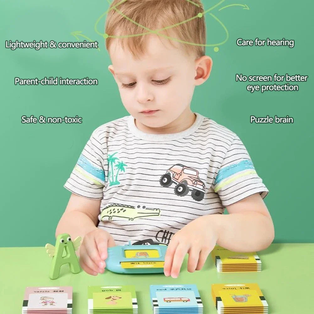Early Education Flash Card Learning Toys Talking Flashcards for Kids Preschool English Electronic Audio Book Machine
