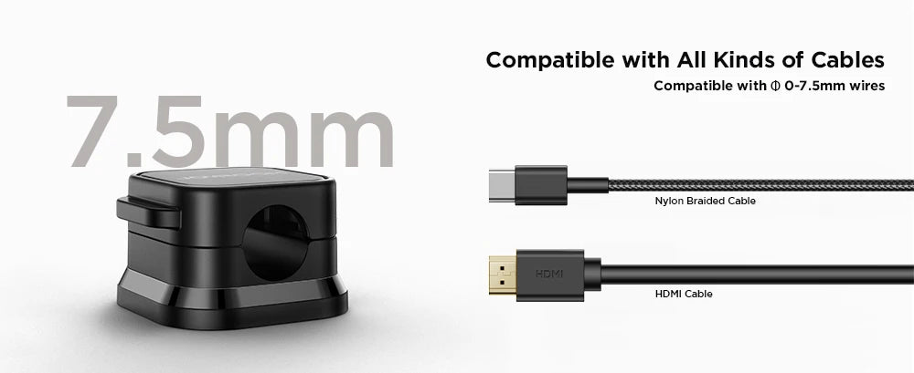 Smooth Adjustable Magnetic Cable Clips for Cord Holder and Wire Cable Keeper Organizer