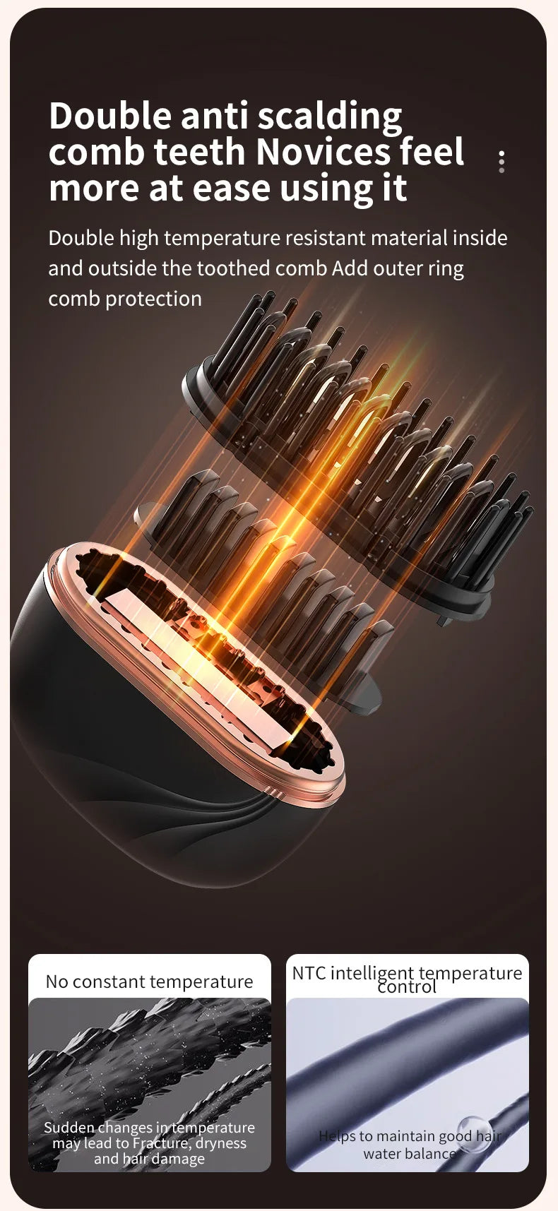 New Mini Portable Rechargeable Hair Straightener Brush With Anti-Scald Shell Cordless USB Charging